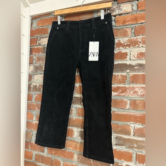 Zara The Slim Capri in Flocked Black Size 4 - Picture 4 of 9